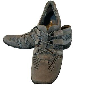 Walking Cradles Ballet Grey Leather Flat Comfort Slip on Shoes
